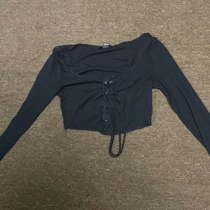 black criss cross forever21 crop top